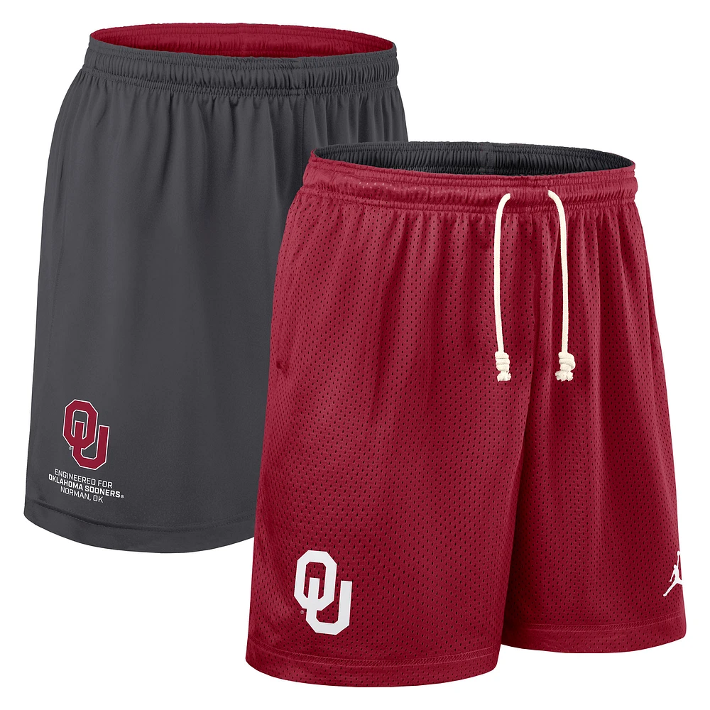 Men's Jordan Brand Crimson/Charcoal Oklahoma Sooners 2025 Sideline Reversible Dri-FIT Shorts