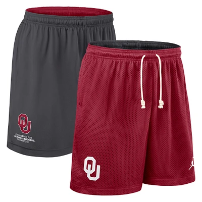 Men's Jordan Brand Crimson/Charcoal Oklahoma Sooners 2025 Sideline Reversible Performance Shorts
