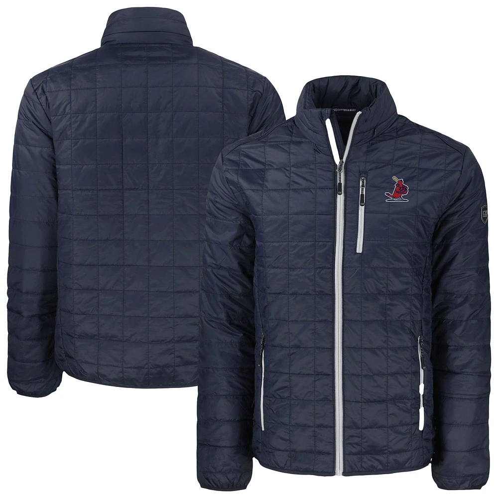Men's Cutter & Buck Navy St. Louis Cardinals Big Tall Rainier PrimaLoft® Eco Insulated Full-Zip Hoodie Puffer Jacket
