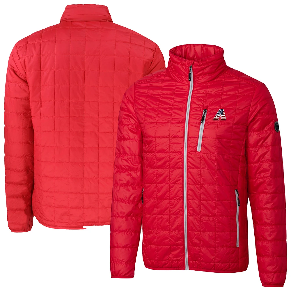 Men's Cutter & Buck Red Arizona Diamondbacks Big Tall Rainier PrimaLoft® Eco Insulated Full-Zip Hoodie Puffer Jacket