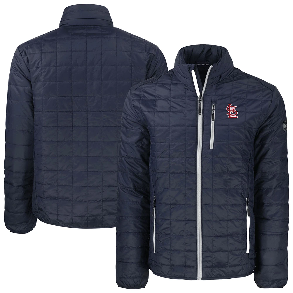 Men's Cutter & Buck Navy St. Louis Cardinals Big Tall Rainier PrimaLoft® Eco Insulated Full-Zip Hoodie Puffer Jacket