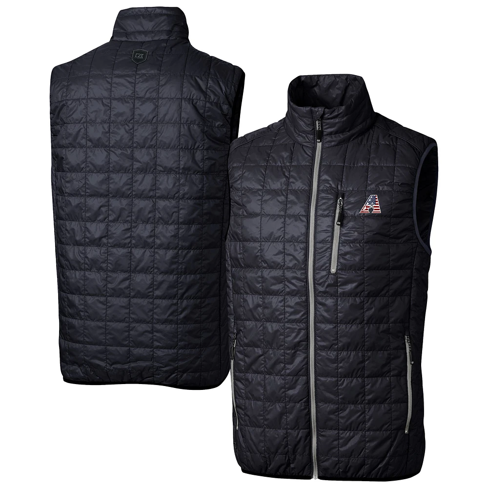 Men's Cutter & Buck Navy Arizona Diamondbacks Big Tall Rainier PrimaLoft® Eco Insulated Full-Zip Puffer Vest