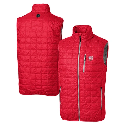 Men's Cutter & Buck Red Washington Nationals Big Tall Rainier PrimaLoft® Eco Insulated Full-Zip Puffer Vest