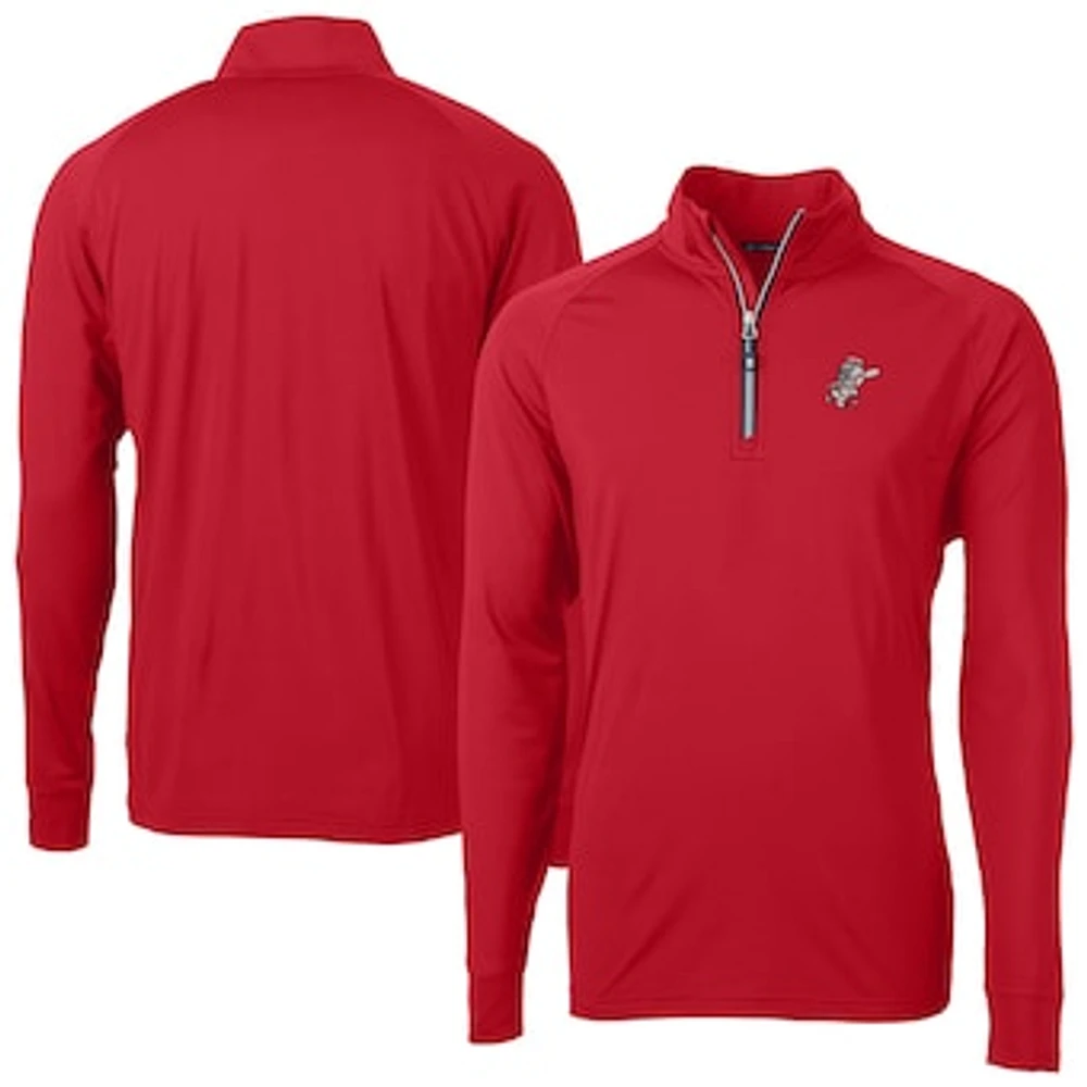 Men's Cutter & Buck Red Cincinnati Reds Adapt Eco Knit Stretch Recycled Big Tall Quarter-Zip Pullover Top