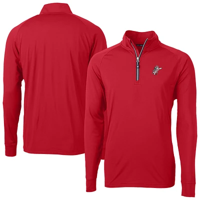 Men's Cutter & Buck Red Cincinnati Reds Adapt Eco Knit Stretch Recycled Big Tall Quarter-Zip Pullover Top