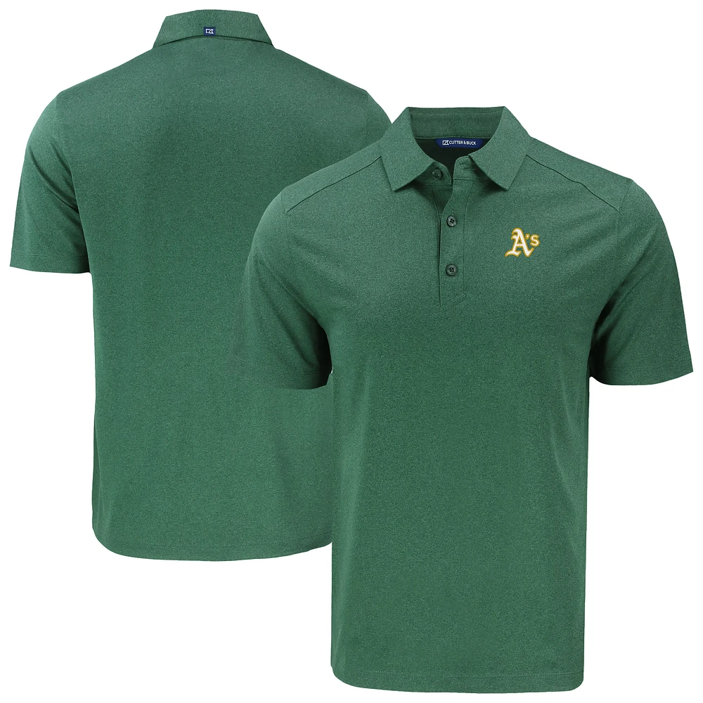Men's Cutter & Buck Heather Green Athletics Big Tall Forge Eco Stretch Recycled Polo