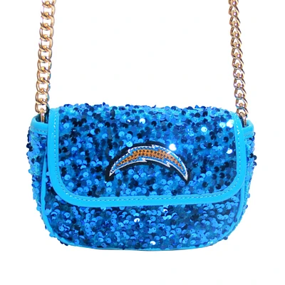 Cuce Powder Blue Los Angeles Chargers Sequin Crossbody Bag