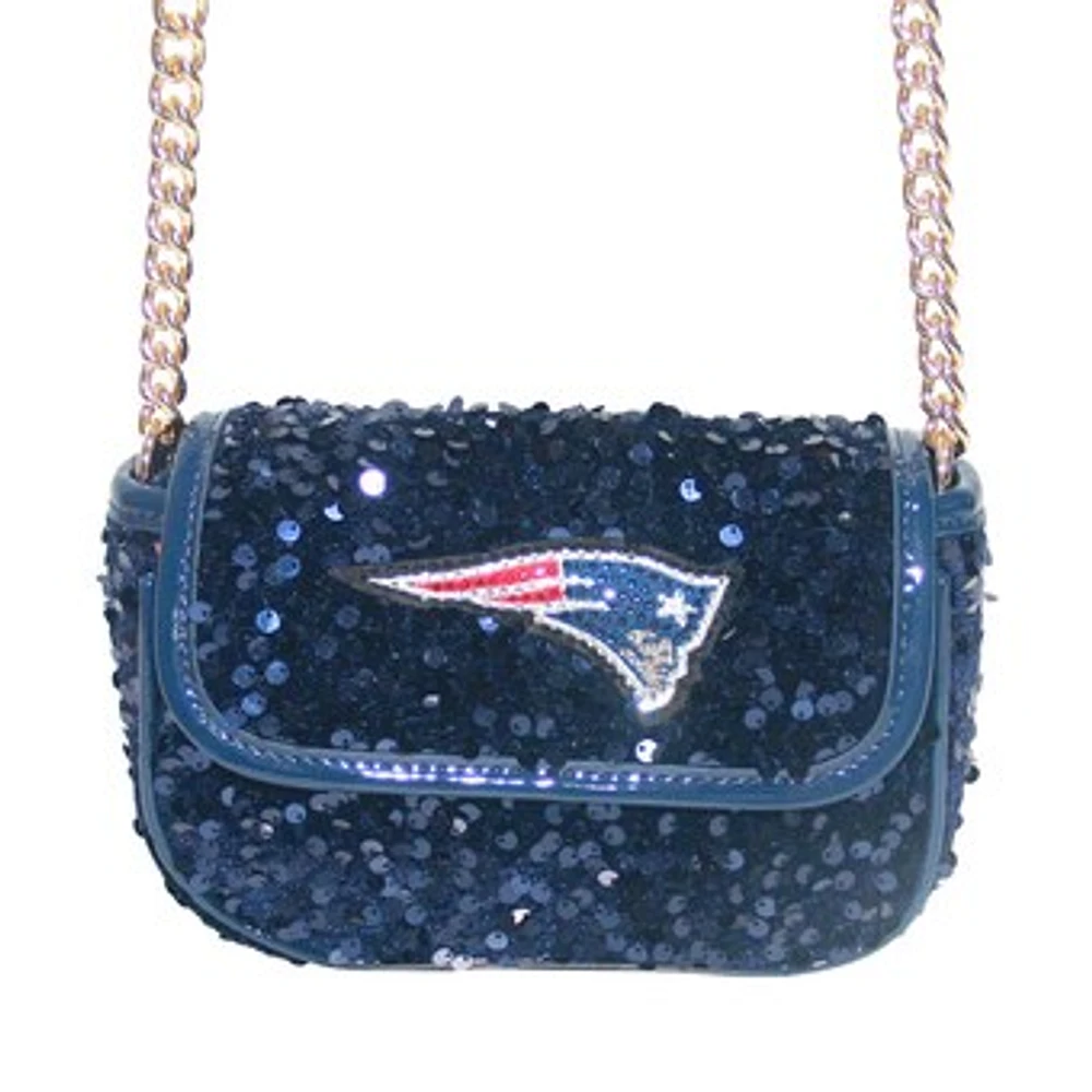Cuce Navy New England Patriots Sequin Crossbody Bag