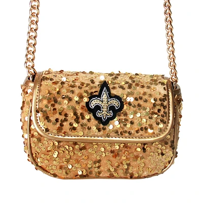 Cuce Gold New Orleans Saints Sequin Crossbody Bag