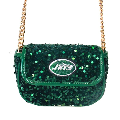 Cuce Green New York Jets Sequin Crossbody Bag