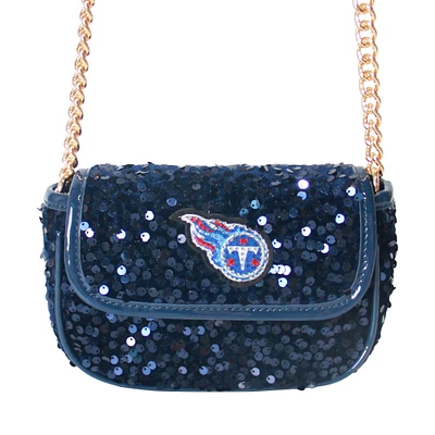 Cuce Navy Tennessee Titans Sequin Crossbody Bag