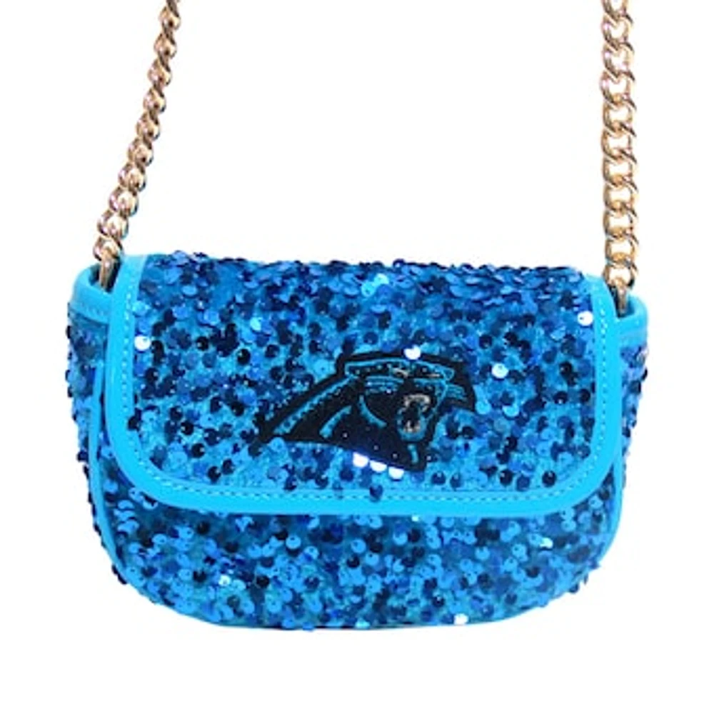 Cuce Blue Carolina Panthers Sequin Crossbody Bag
