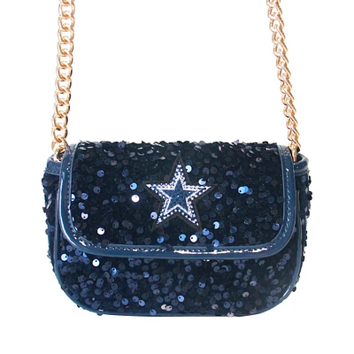 Cuce Navy Dallas Cowboys Sequin Crossbody Bag