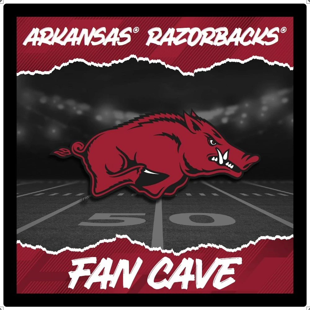 Arkansas Razorbacks 23" LED Fan Cave Square-Shaped Lighted Wall Sign