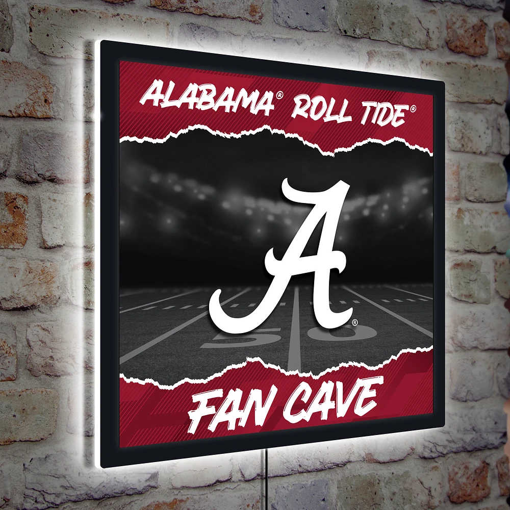 Alabama Crimson Tide 23" LED Fan Cave Square-Shaped Lighted Wall Sign