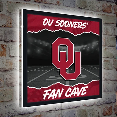 Oklahoma Sooners 23" LED Fan Cave Square-Shaped Lighted Wall Sign