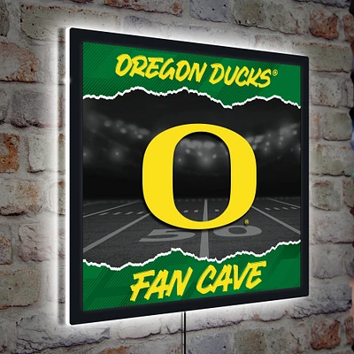 Oregon Ducks 23" LED Fan Cave Square-Shaped Lighted Wall Sign