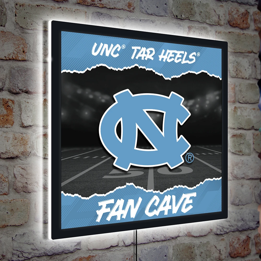 North Carolina Tar Heels 23" LED Fan Cave Square-Shaped Lighted Wall Sign