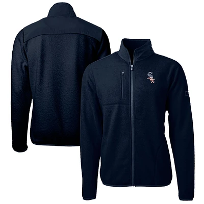 Men's Cutter & Buck Navy Chicago White Sox Big Tall Americana Cascade Eco Fleece Full-Zip Jacket
