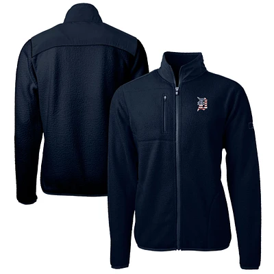 Men's Cutter & Buck Navy Detroit Tigers Big Tall Americana Cascade Eco Fleece Full-Zip Jacket