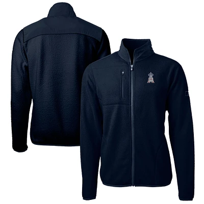 Men's Cutter & Buck Navy Los Angeles Angels Big Tall Americana Cascade Eco Fleece Full-Zip Jacket