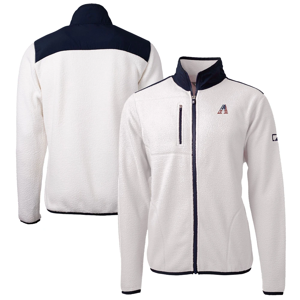 Men's Cutter & Buck Oatmeal Arizona Diamondbacks Big Tall Americana Cascade Eco Fleece Full-Zip Jacket