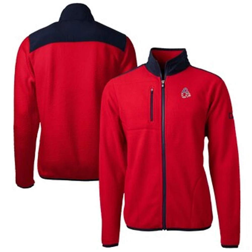 Men's Cutter & Buck Red Baltimore Orioles Big Tall Americana Cascade Eco Fleece Full-Zip Jacket