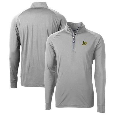 Men's Cutter & Buck Gray Athletics Big Tall Adapt Eco Knit Stretch Recycled Quarter-Zip Pullover Top