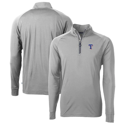 Men's Cutter & Buck Gray Texas Rangers Big Tall Adapt Eco Knit Stretch Recycled Quarter-Zip Pullover Top