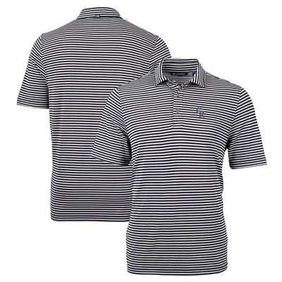 Men's Cutter & Buck Black Colorado Rockies Big Tall Virtue Eco Pique Stripe Recycled DryTec Polo