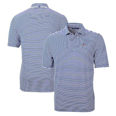 Men's Cutter & Buck Royal Toronto Blue Jays Big Tall Virtue Eco Pique Stripe Recycled Polo