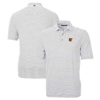 Men's Cutter & Buck Baltimore Orioles Big Tall Virtue Eco Pique Stripe Recycled DryTec Polo
