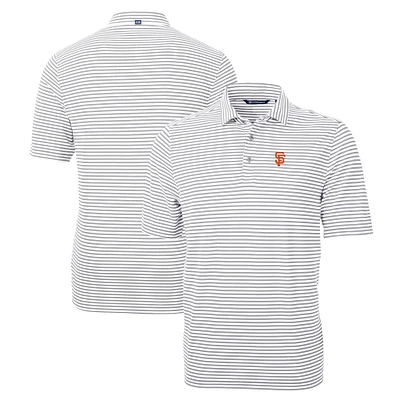 Men's Cutter & Buck Gray San Francisco Giants Big Tall Virtue Eco Pique Stripe Recycled Polo