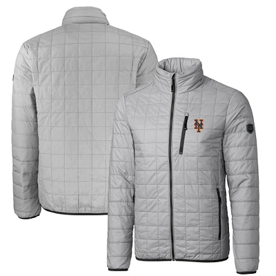 Men's Cutter & Buck Gray New York Mets Big Tall Rainier PrimaLoft® Eco Insulated Full-Zip Puffer Jacket