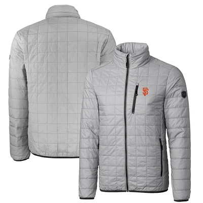 Men's Cutter & Buck Gray San Francisco Giants Big Tall Rainier PrimaLoft® Eco Insulated Full-Zip Puffer Jacket