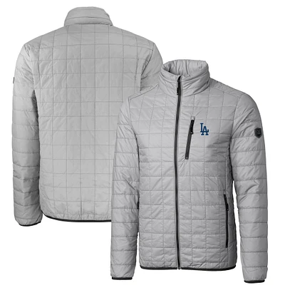 Men's Cutter & Buck Gray Los Angeles Dodgers Big Tall Rainier PrimaLoft® Eco Insulated Full-Zip Puffer Jacket