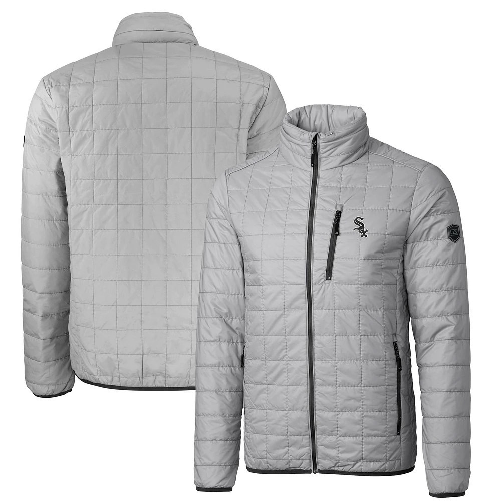 Men's Cutter & Buck Gray Chicago White Sox Big Tall Rainier PrimaLoft® Eco Insulated Full-Zip Puffer Jacket