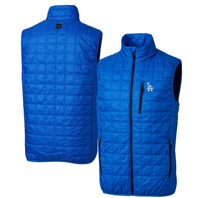 Men's Cutter & Buck Royal Los Angeles Dodgers Big Tall Rainier PrimaLoft® Eco Insulated Full-Zip Puffer Vest