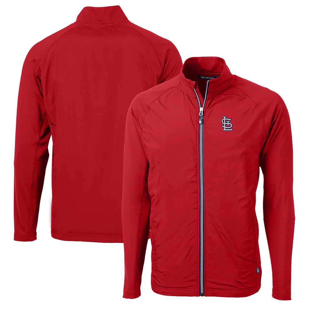Men's Cutter & Buck Red St. Louis Cardinals Big Tall Adapt Eco Knit Hybrid Recycled Full-Zip Jacket