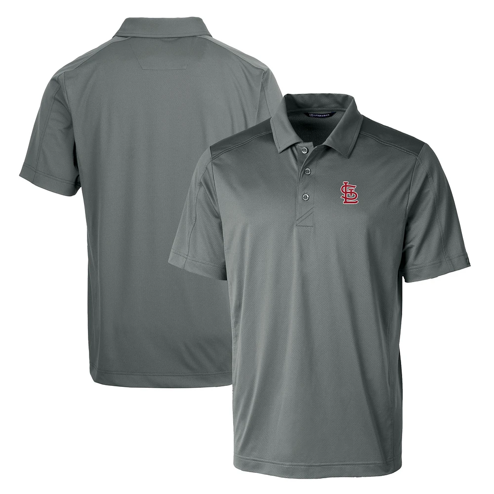 Men's Cutter & Buck Gray St. Louis Cardinals Big Tall Prospect Eco Textured Stretch Polo
