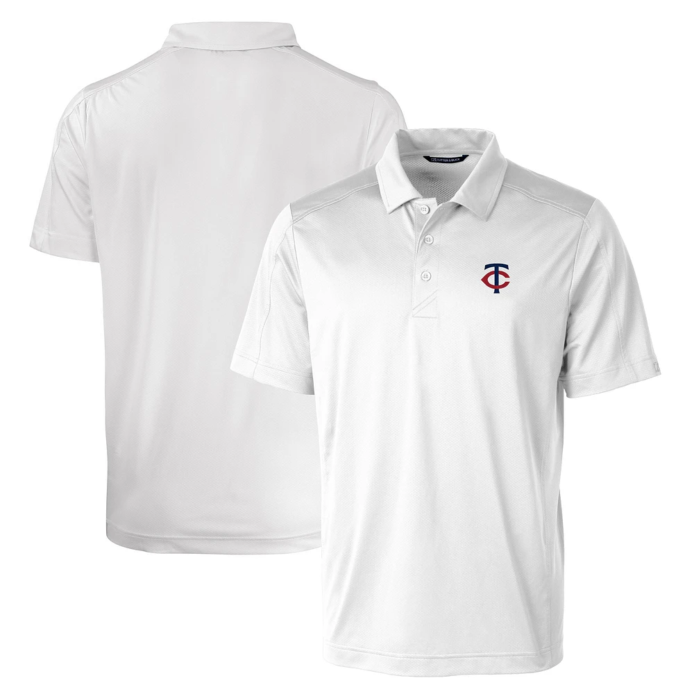 Men's Cutter & Buck White Minnesota Twins Big Tall Prospect Eco Textured Stretch Polo
