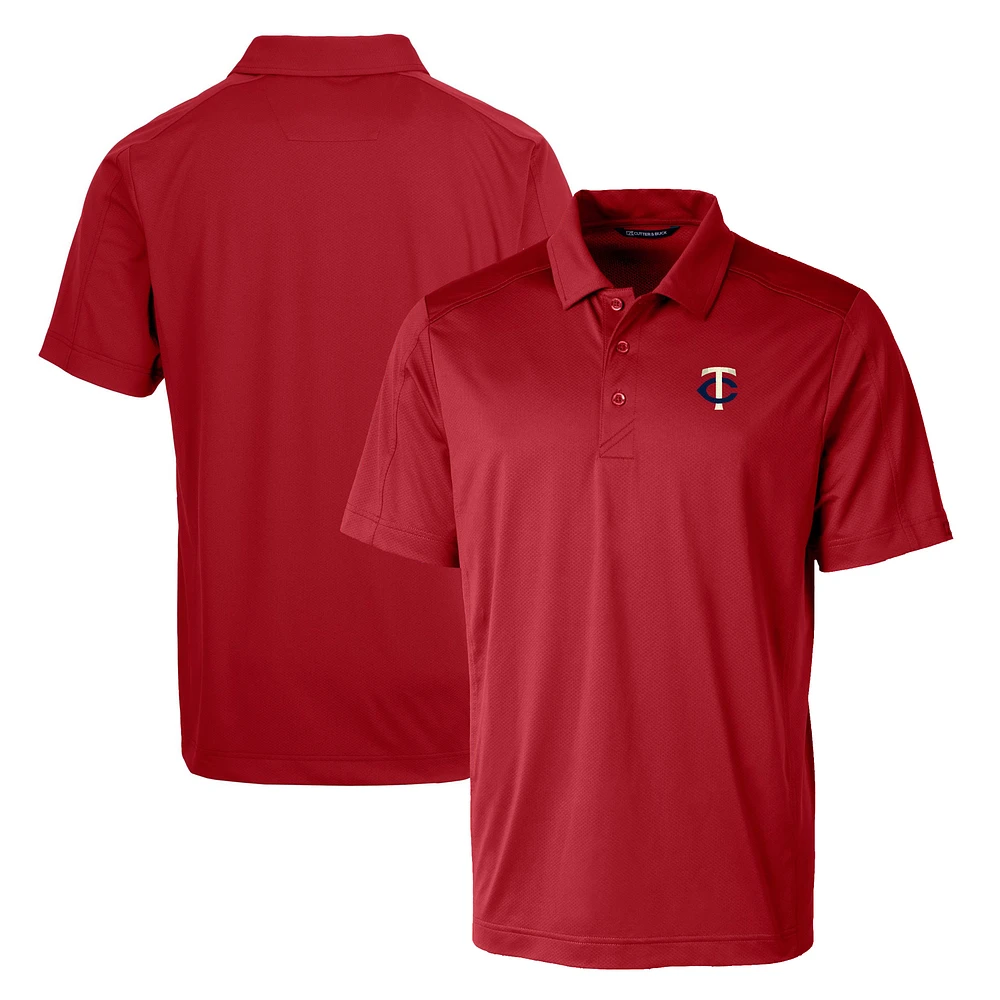 Men's Cutter & Buck Red Minnesota Twins Big Tall Prospect Eco Textured Stretch Polo