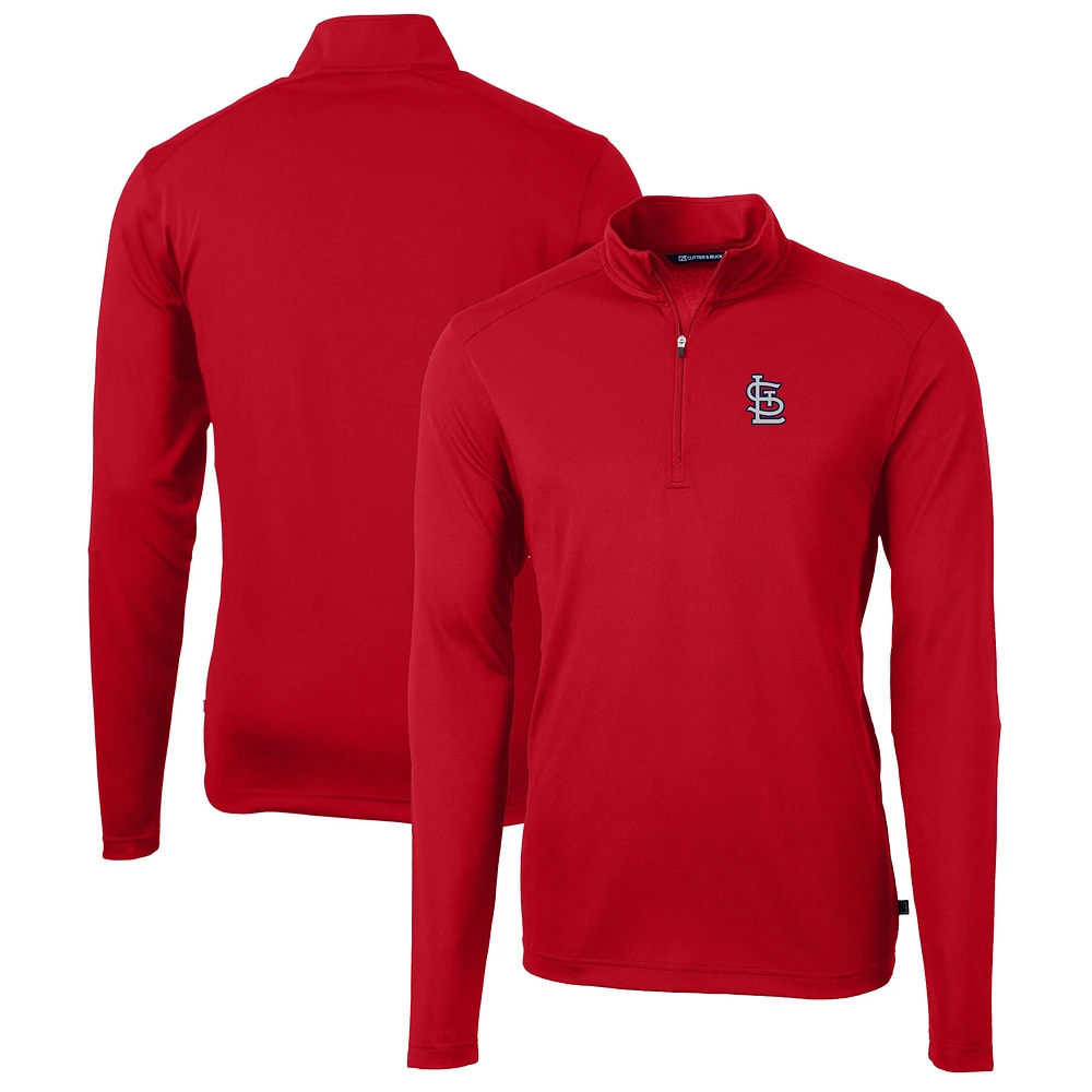 Men's Cutter & Buck Red St. Louis Cardinals Big Tall Virtue Eco Pique Quarter-Zip Jacket