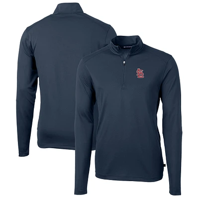Men's Cutter & Buck Navy St. Louis Cardinals Big Tall Virtue Eco Pique Quarter-Zip Jacket
