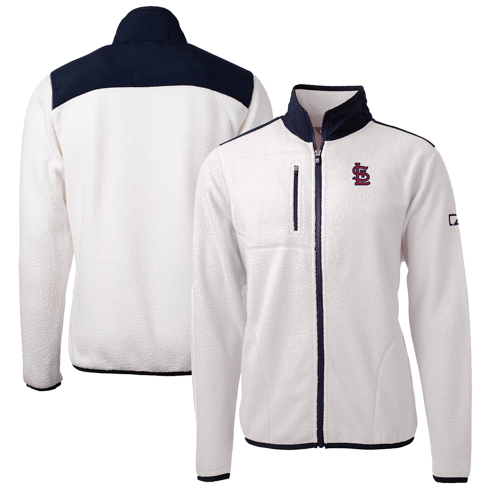 Men's Cutter & Buck Oatmeal St. Louis Cardinals Big Tall Cascade Eco Fleece Full-Zip Jacket