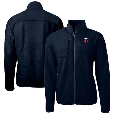 Men's Cutter & Buck Navy Minnesota Twins Big Tall Cascade Eco Fleece Full-Zip Jacket