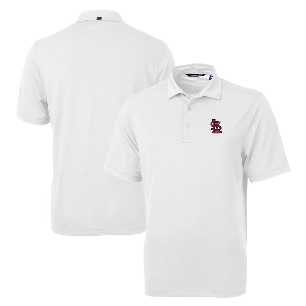 Men's Cutter & Buck White St. Louis Cardinals Big Tall Virtue Eco Pique Recycled Polo