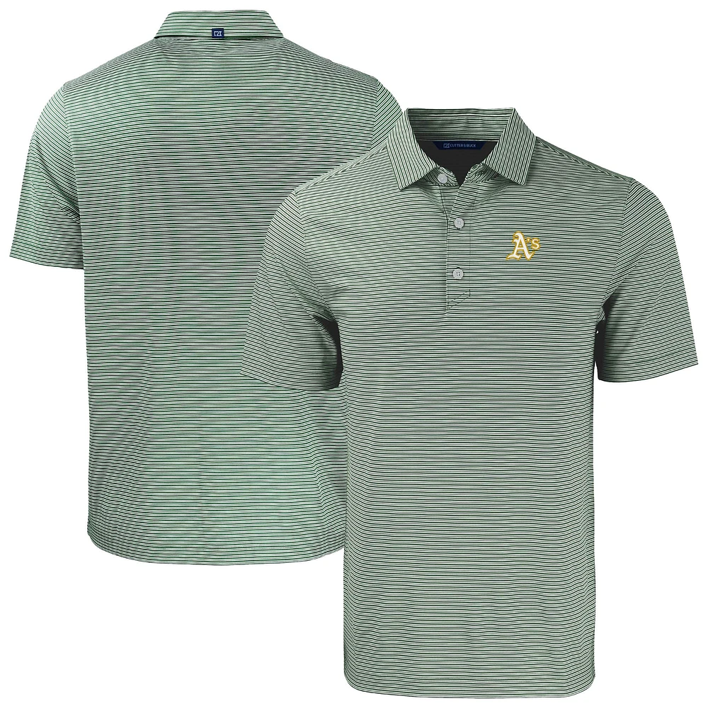Men's Cutter & Buck Green/White Athletics Forge Eco Double Stripe Stretch Recycled Polo
