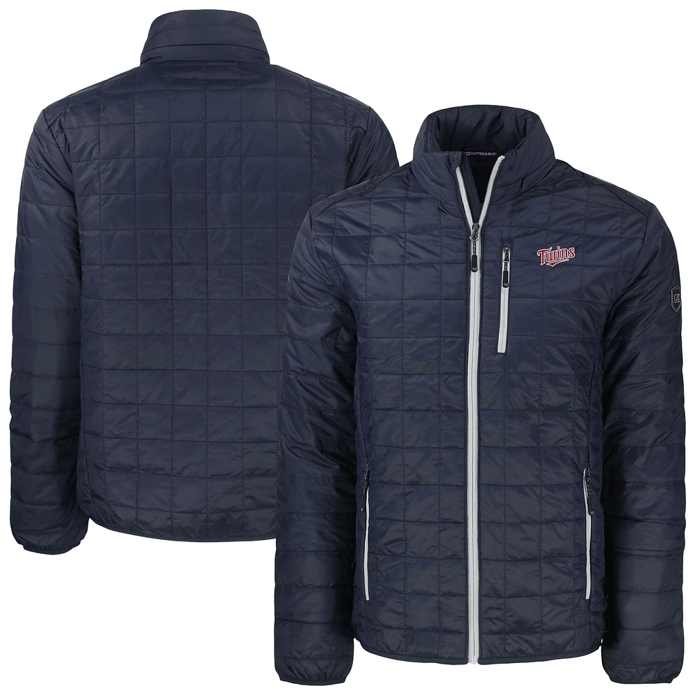 Minnesota Twins Cutter & Buck Rainier PrimaLoft® Eco Insulated Full-Zip Puffer Jacket - Navy