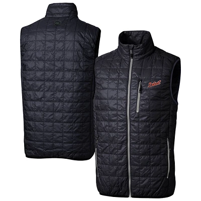 Men's Cutter & Buck Navy Detroit Tigers Rainier PrimaLoft® Eco Insulated Full-Zip Puffer Vest
